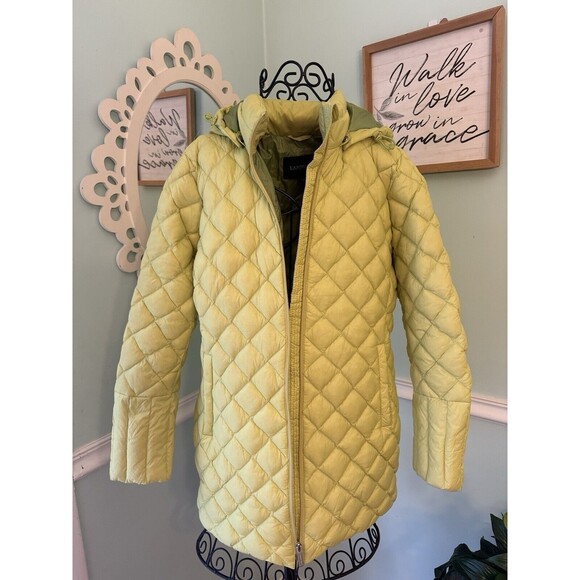 Lands End Jacket Womens Small Green Parka Puffer Insulated Down Hooded Full Zip - Picture 1 of 6